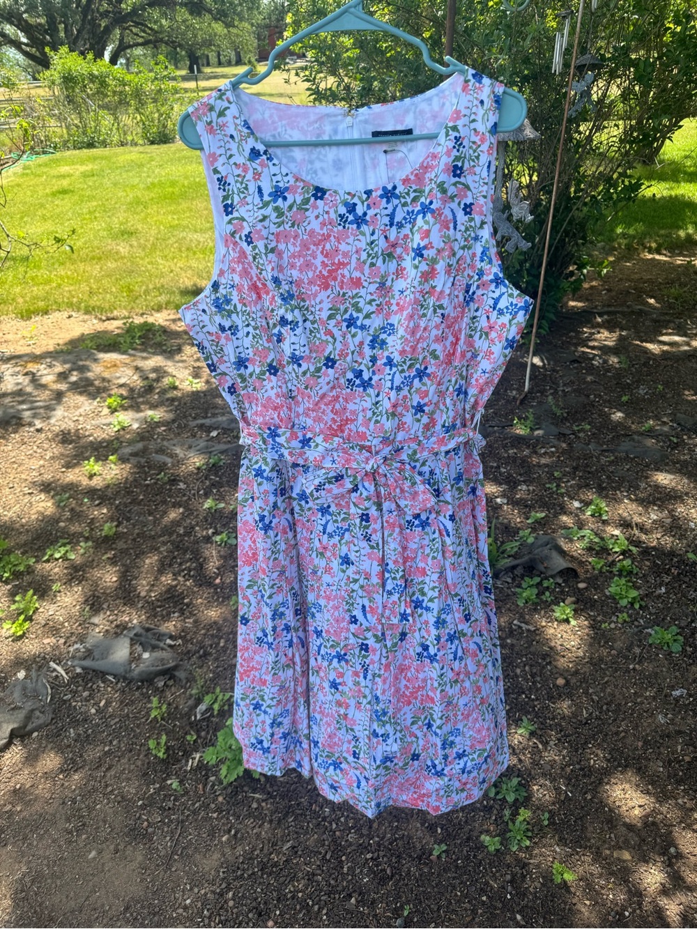 Tommy Hilfiger Pink, Blue & White Floral Tie-Waist Sundress